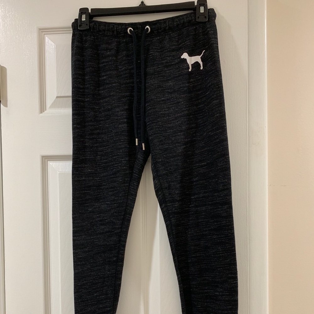 VS Pink- Tropical Print Dark Grey Sweatpants